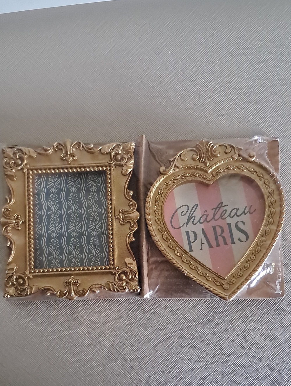 Chateau Gold Ornate Square and Heart Magnetic Mini Picture Frames